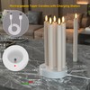 Staerysky Rechargeable Flameless Taper Candles with Charging Station, 6 Pcs