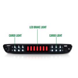GRAND ORANGE LED 3rd Brake Light Compatible with 2004-2012 Chevy Colorado/2004-2012 GMC Canyon/2006 2007 2008 Isuzu I-Series Third Tail Brake Light Cargo Lamp Smoke Lens Black Housing