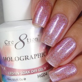 [HG04] Cre8tion - Holographic Collection Soak Off Gel [Easy Application] LED/UV Cured 15mL / 0.5 fl oz