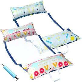 FindUWill 2 Pack XL Inflatable Pool Floats Adults - Fabric Pool Hammock Floats, Pool Floaties with Pump, 4in1(Chair, Raft, Saddle, Drifter) Hammock Floats for Adults