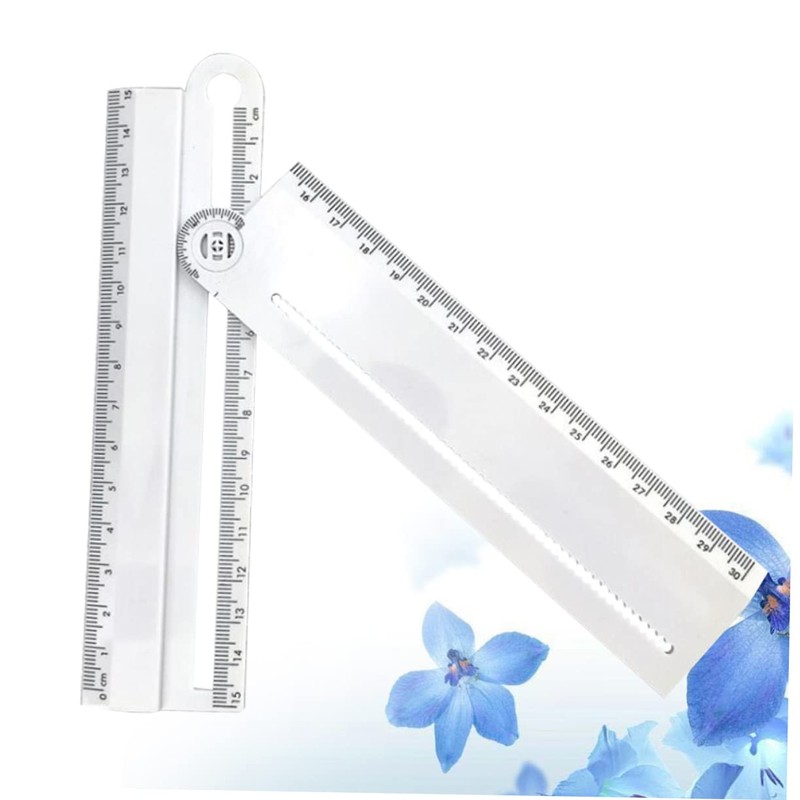 Operitacx 3 Pcs Rotatable Arc Measuring Tool Multi Angle Ruler