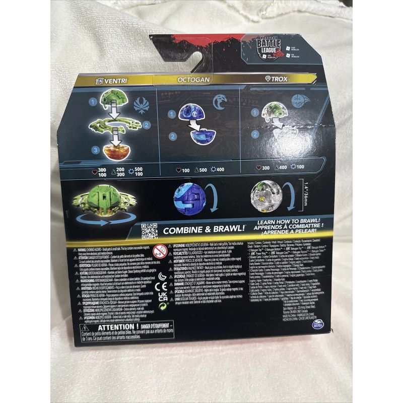 Bakugan Starter 3-Pack, Special Attack Ventri, Octogan and Trox, Customizable