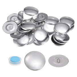 HARFINGTON 15 Sets Self Cover Button Kit 60L 1.5" 38mm with Wire Backs Aluminum Buttons to Cover Fabric Button Maker Covered Buttons Kit with Tools for DIY Cloth Home Decor Sewing