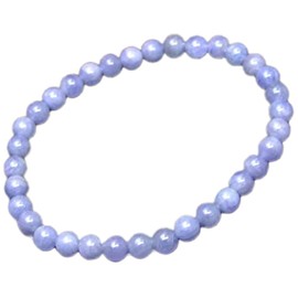 61297 Tanzanite 6mm AAA Bracelet with ID 7.1 inches (18 cm) Pouch Included with Pouch