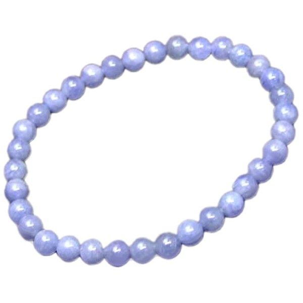 61297 Tanzanite 6mm AAA Bracelet with ID 7.1 inches (18 cm) Pouch Included with Pouch
