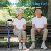 AOHHL Quad Walking Cane Foldable Adjustable Portable Stick Men &