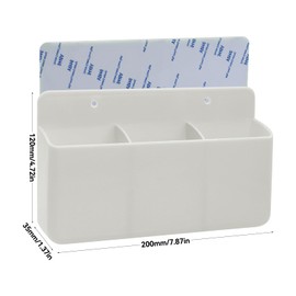 Piuluvor® Wandhalterung Fernbedienung Halterung 3 Slot Fernbedienungshalter Selbstklebender Fernbedienung Halter Weiß Fernbedienungshalterung für Home Office