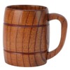 Wooden Beer Mug with Handle 300ml Prevent Scald Carved Drinkware