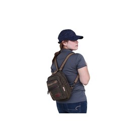 Juzar Tapal Collection Mini Backpack for Women Canvas Crossbody Bag Vintage Chest Bag Anti Theft Shoulder Bag Multi Pocket, Black, 12 x 9 x 0.75, Backpack