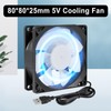 4Pcs 80mm/3.15inch for DC Fan 5V Computer Case Fan 80x80x25mm