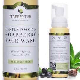 Tree to Tub Sensitive Skin Face Wash for Dry Skin - Fragrance Free Gentle Face Cleanser for Women & Men, Unscented Hydrating Foaming Facial Cleanser, Daily Face Soap w/All Natural Organic Aloe Vera | Tree to Tub