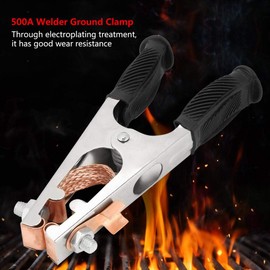 Welding Ground Clamp 500A Copper Welding Earth Clip Electroplated Ground Clamp Copper Welding Earth Clip for Manual Welder(US Type)
