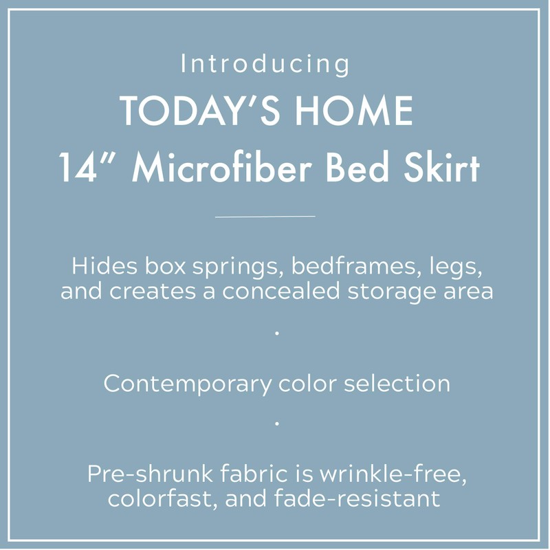 TODAY'S HOME Classic Tailored, Microfiber, 14" Drop Length Bed Skirt