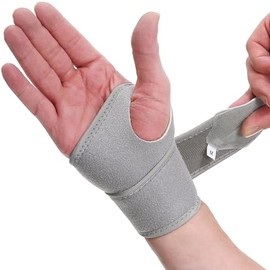Neotech Care Wrist Band - Elastic & Breathable Fabric - Adjustable Compression Strap - Men, Women, Right or Left - Support Wrap for Protection or Sports (Grey Colour, Size S, 1 Unit)