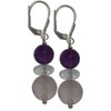 I Be, Amethyst, Quartz, Rose Quartz Gemstone Earrings, 925 Silver,