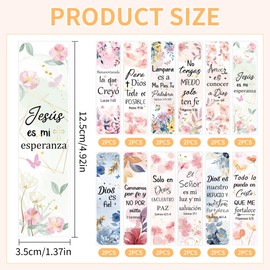 UV DTF Bookmark Wraps - 24 Sheets Bible Acrylic Bookmark Blanks Sticker, Spanish Bible Verse UV DTF Transfer Stickers, Flower Inspirational Quote Design for Book Lover