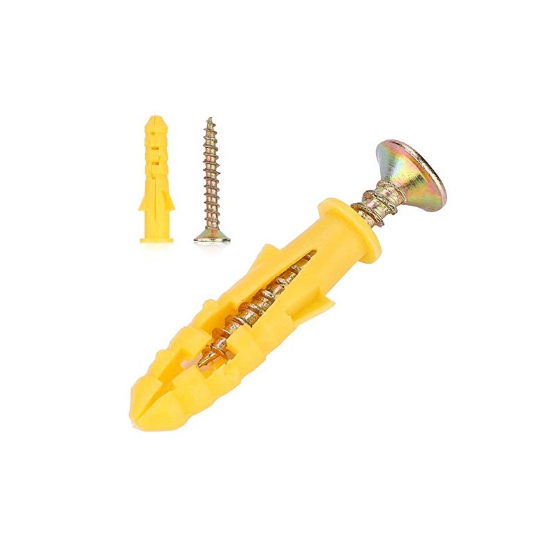 Plastic Expansion Wall Screw Plug Screw Fixings + Self-Tapping Screws