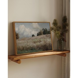 InSimSea Framed Canvas Wall Art Vintage Decor, Landscape Paintings Wall Decorations for Living Room, Retro Wall Art for Bedroom Office Decor, Grassland Classical Painting Prints Room Decor, 12"x16"