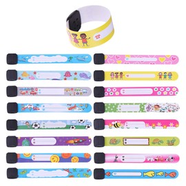 12 Pieces of Wrist Band, Children's Safety Id Wristband, Reusable Waterproof and Anti-Wandering Wristbands, Anti-Wandering Emergency Travel Information Id Writing Wristband