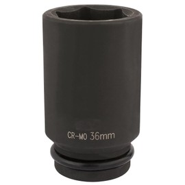 TA-VIGOR 71940 Impact Socket, 3/4 Square Shank, 36mm Nut Setter Driver Drill Bit, 80mm Length for Machine Maintenance, Furnitures, Woodworking, Auto Repairing, 6 Point