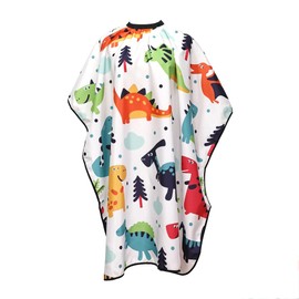 SDKZBFC Friseurumhang, Friseurschürze für Kinder, verstellbare Cartoon Dinosaurier wasserdicht Haarschnitt Umhang,Haarstyling-Zubehör für Kinder