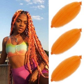 Orange Springy Afro Twist Hair 24 Inch 3 Packs Afro Twist Hair For Distress Locs Crochet Hair Afro Twist Braiding Hair (24 Inch, 3packs, ORANGE#)