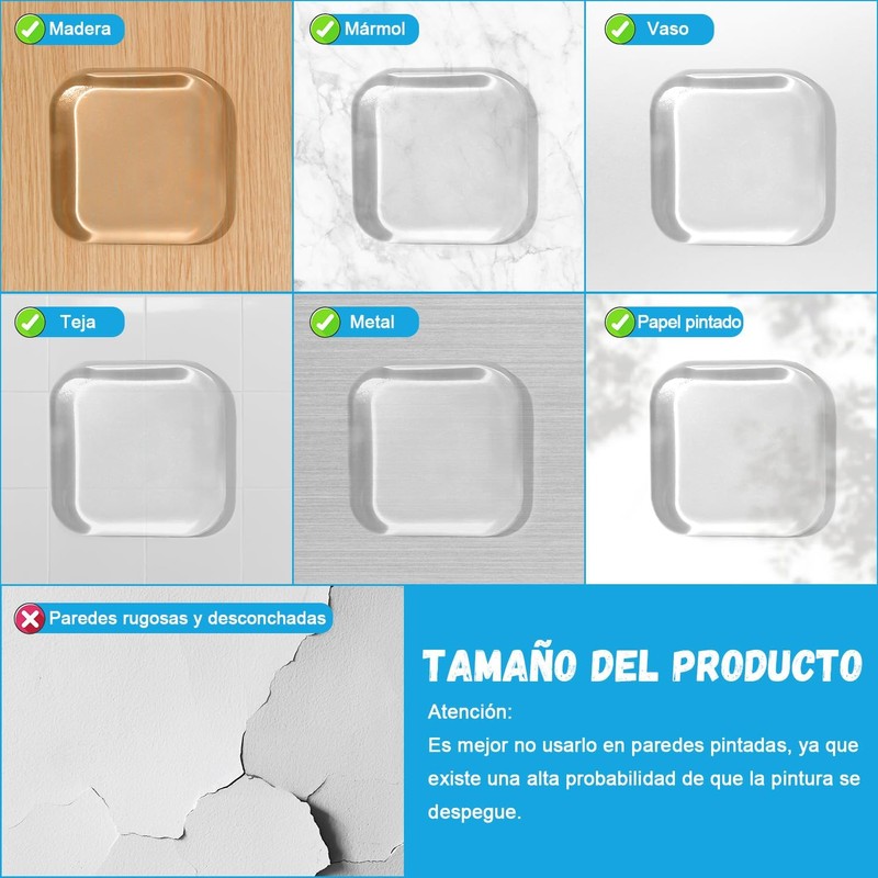 Tope para Puerta, 12 PCS Protector de Pared de Silicona,