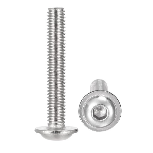 sourcing map Flanged Button Head Socket Cap Screws, M6*40mm Hex