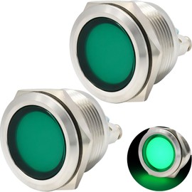 ZGSZJHF - Luz indicadora LED de 110 V, 22 mm, 7/8 pulgadas, impermeable, IP67, metal, acero inoxidable, 304, 110 V, AC/DC LED, iluminación de panel grande para coche, camión, barco, 2 unidades