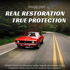 RENEW PROTECT - Blak - Real Restoration & True Protection, Rich Black for Tire & Trim, Mid- High Shine, Mats - RV- Motorcycle-Safe, Acrylic Ceramic-Hybrid Protectant, Wash-Proof, 5 min Dry-Seal 16oz