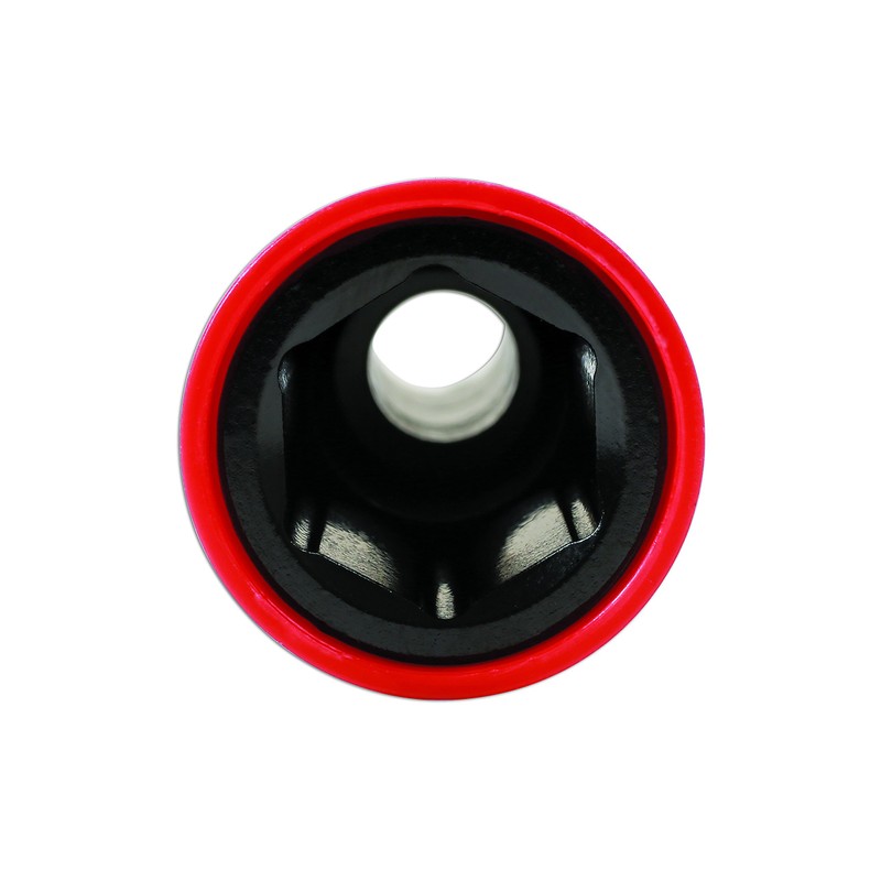Laser 6908 Alloy Wheel Nut Socket 17mm x 130mm, Red