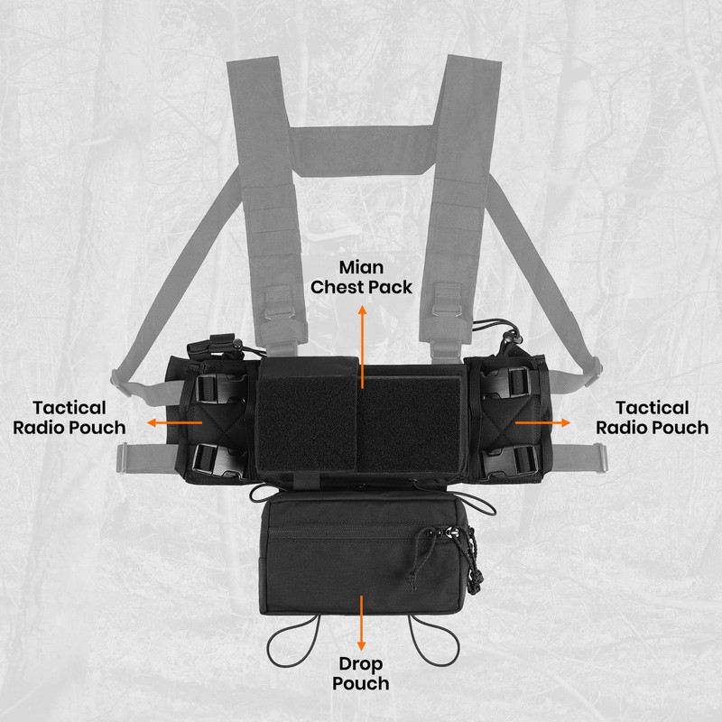 Tactical Chest Rig Chest Protector Paintball Vest, Molle Modular Micro