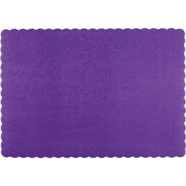 Paper Placemats - Disposable - Scalloped Edge (Purple, 100)