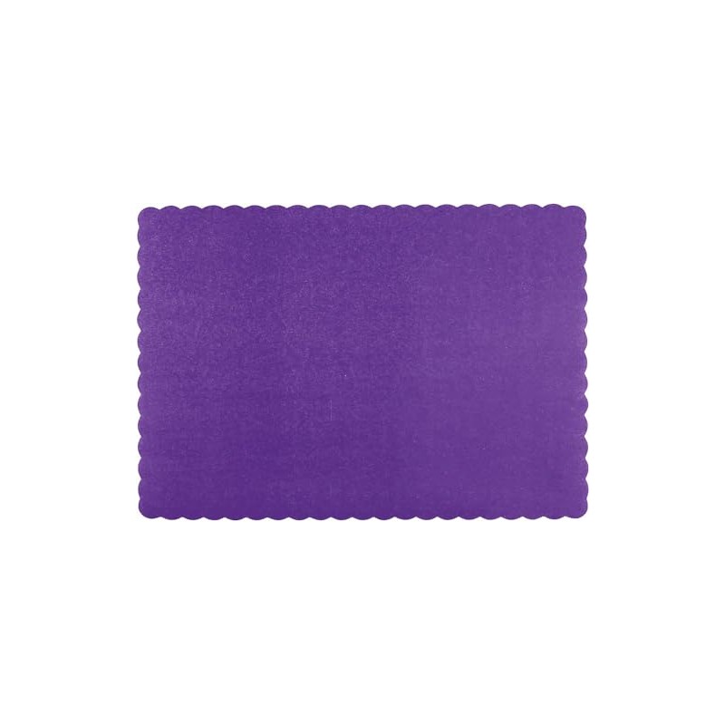 Paper Placemats - Disposable - Scalloped Edge (Purple, 100)