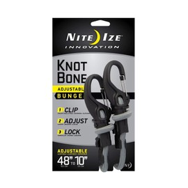 Nite Ize KnotBone Adjustable Bungee Large 9mm 10"-48" w/Carabiner Clip (6-Pack)