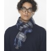 nano universe Wool Check Scarf, navy