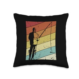 Best Walleye Fishing Gear Kit Gifts For Beginners Retro Zander Hooks Lures Expert Walleye Fishing Throw Pillow, 16x16, Multicolor