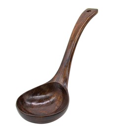 AUEAR, Wooden Ladle Spoon Porridge Large Bamboo Soup Kitchen Scoop for Tool (Brown)