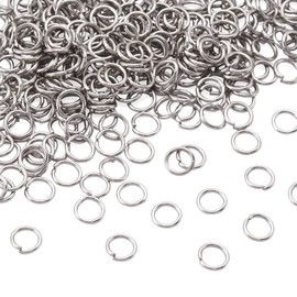 Craftdady 2000pcs Stainless Steel Open Jump Rings 7mm Round 1mm Thick Small Connecting Rings for Jewelry Making