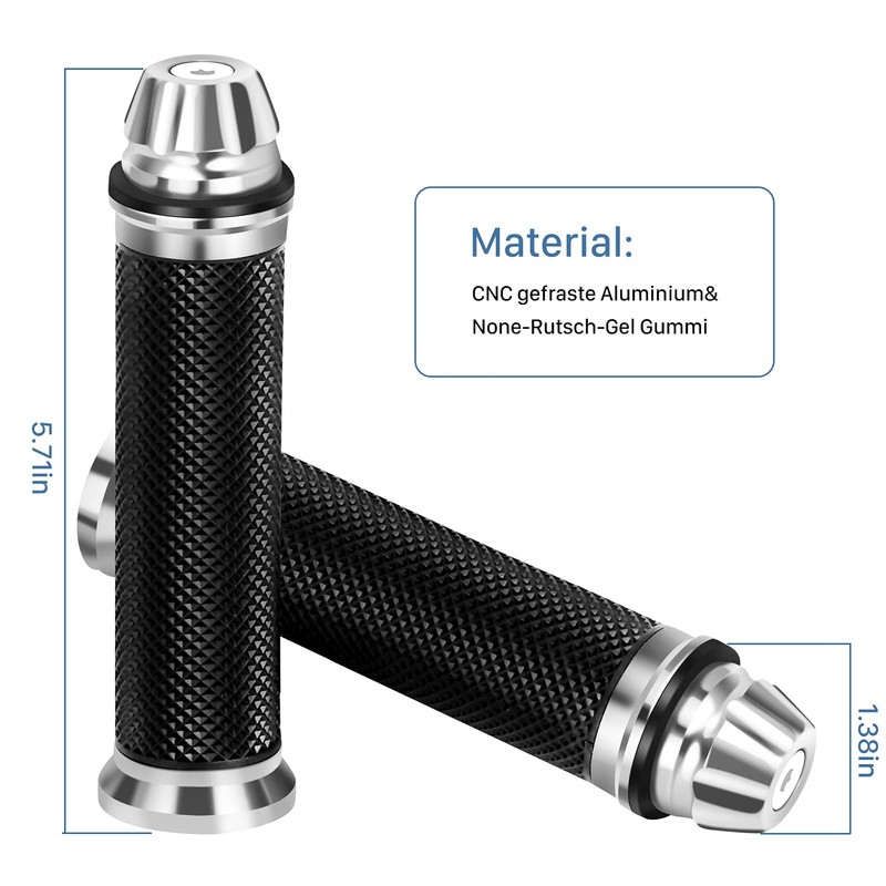 Motorcycle Handlebar Grips, Non-Slip CNC Aluminium Rubber Brake Grips for