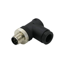 M12 Connector 5-Pin A Coded 90 Degree Circular Connector 5 Pin On-site Installable Screw Connection 12 mm Aviation Male Connector IP67 Waterproof Industrial Circle Connector