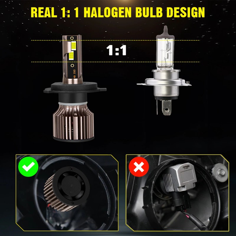 BSBSDJB 9003 H4 LED Headlight Bulbs High-Low Beam Bulbs 6000K