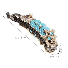 WOONEKY 2pcs Rhinestone Banana Clip for Thin Hair Elegant Ponytail Holder Hair Clips for Women Girls