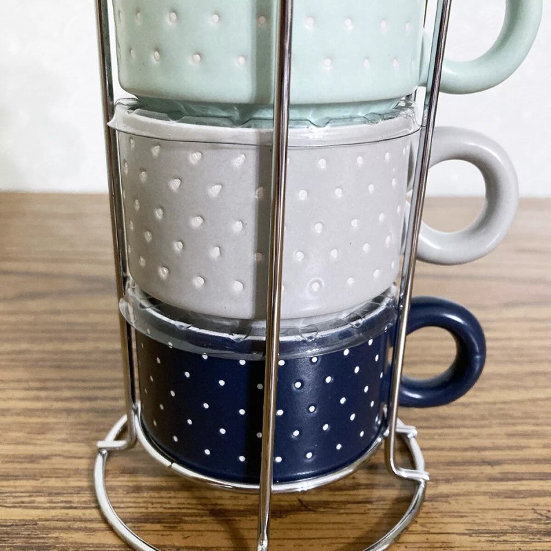 Sheffield Home Polka Dot Demitasse Espresso Cup Set of 4