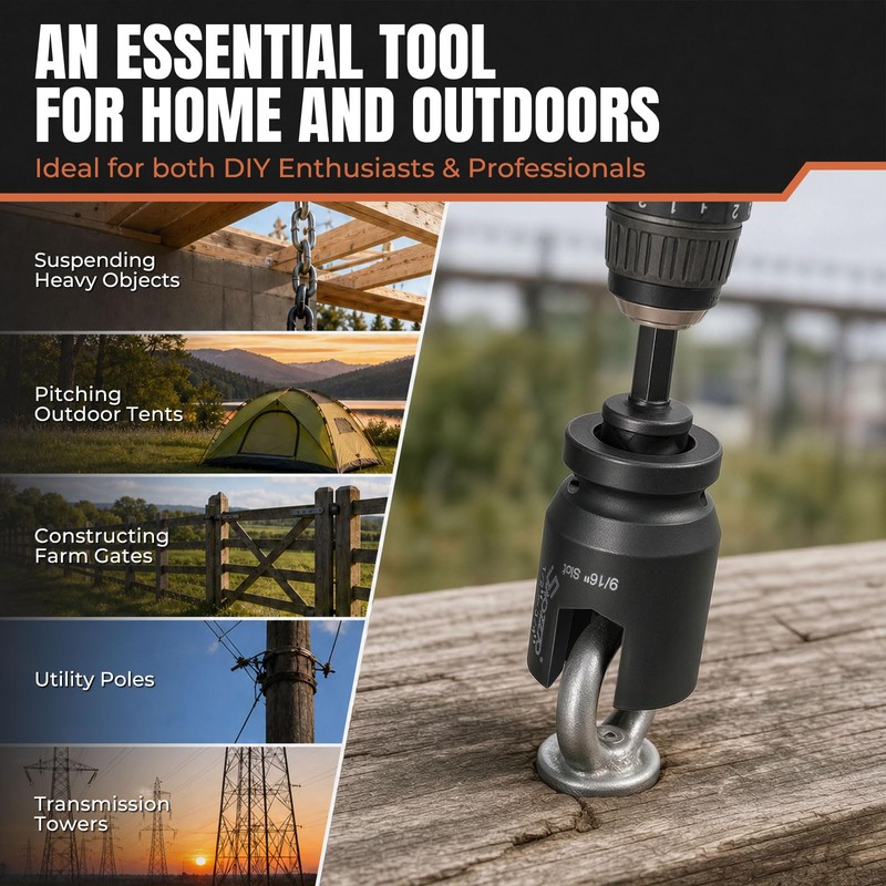 1/2” Drive Multi-Purpose Lineman Socket,with 1/4 Hex Shank,9/16" Slot