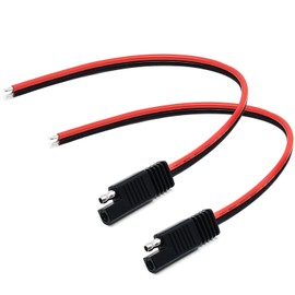 Surf turtle 14AWG SAE Connector Cable 2PCS 30CM 2 Pin SAE Single Plug Quick Connector Disconnect Plug SAE Extension Cable for Motorcycle, Car, Tractor