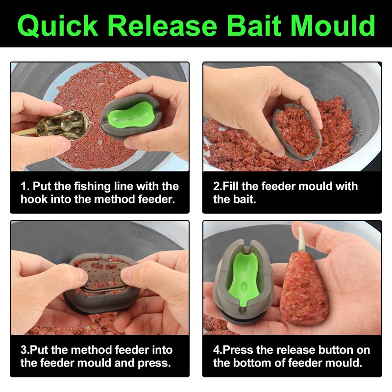 Realure Inline Method Feeders for Carp Fishing, Aluminium Coarse Fishing