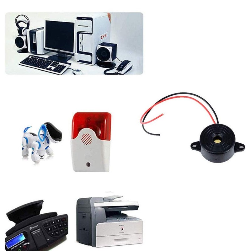 SJUNJIE 6 Pcs Piezo Electronic Buzzer 12V Tone Active Alarm