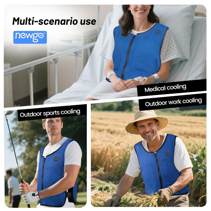 NEWGO Cooling Vest for Men& Women, 4 PCS Ice Packs