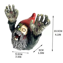 SDASF ZWFDC Resin Zombie Gnomes, Gnomes Garden Decor, for Garden Sculptures & Statues Outdoor Decorations for Patio Walking Dead Gnome Zombie Gnome- 4.13inch